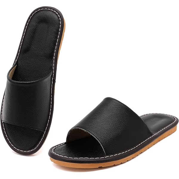 Amazon.com | XUEMML Leather Slippers Women Indoor Outdoor，leather