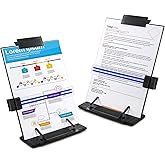 Lawei 2 Pack Desktop Document Holder with Adjustable Clip and Line Guide, Portable Document Book Holder - Copy Holder for Let