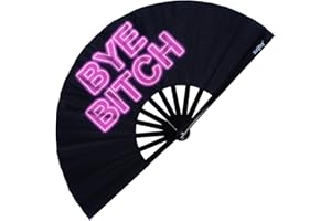 Krifey Large Folding Hand Fan – Bold Snap Fans for Line Dancing, Rave, EDM Festivals & Drag Shows – Statement Accessory for Women, Baddies & Party Queens