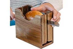 Bagel Cutter Slicer, Safe Easy Clean Wood Cutting Groove, Kitchen Gadget Bagel Holder, for Coffee Shop Restaurant Cafe Dorm A