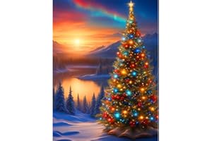 Lophomie Diamond Art Kits for Adults, 5D DIY Christmas Tree Diamond Painting Kits for Adults Beginners, Diamond Dots Kits Gem Arts Crafts for Home Wall Decor 12x16 Inch