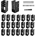 AXWHYS Concealed Joist Hangers, 24 Pcs of 2"x4" Outdoor Trim Concealed Flanges, Q235B Steel Powder Coated Concealed Mount Joist Hangers for 2"x4" Beam Swing…
