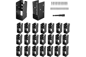 AXWHYS 24 Pcs 2"x4" Outdoor Trim Concealed Flange Joist Hangers, Q235B Steel Powder Coated Mounts for 2"x4" Beam Swing