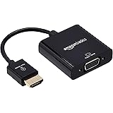 Amazon Basics Gold-Plated HDMI (Male) to VGA (Female) Adapter with 3.5mm Audio Port