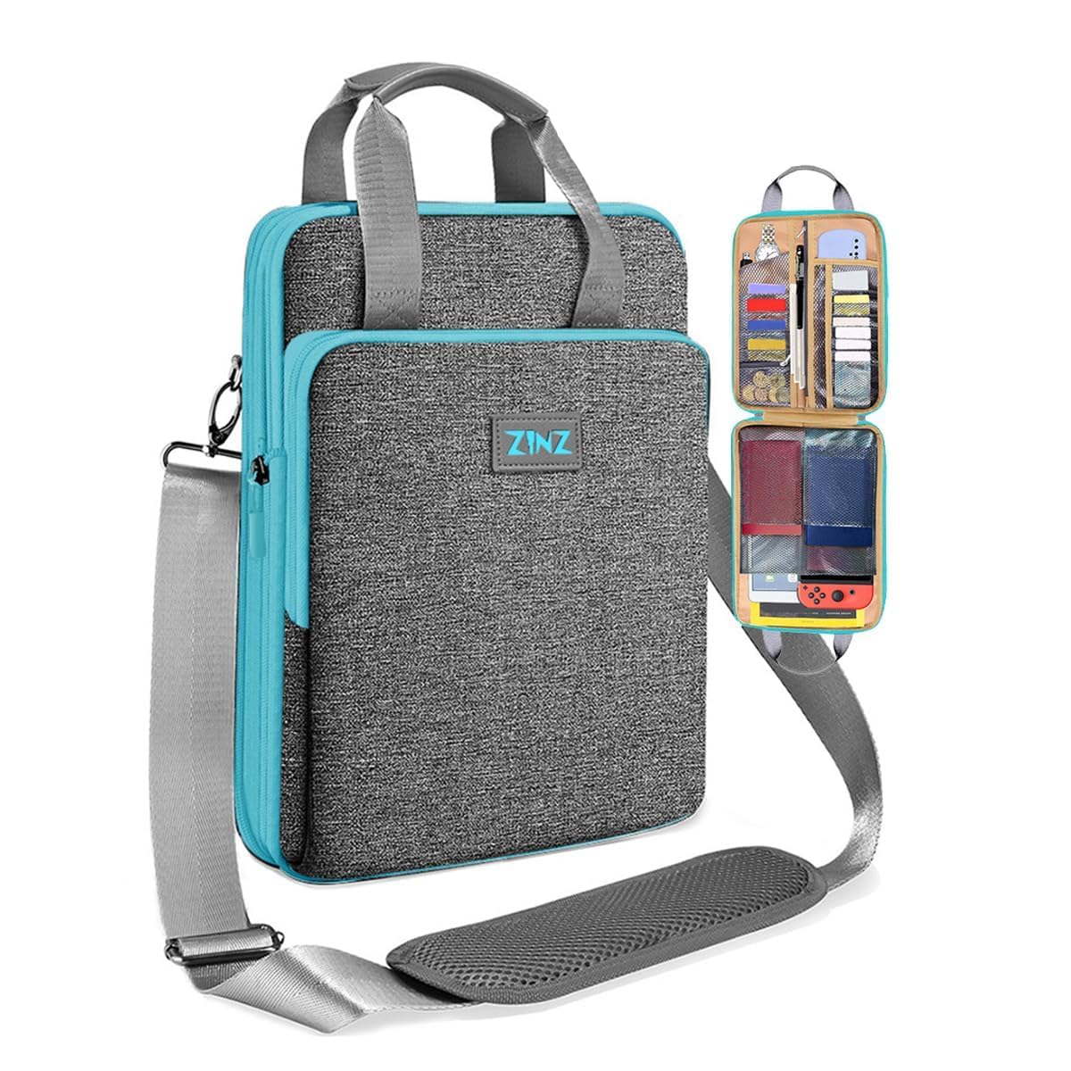 ZINZ Laptop Case 12.9 13 Shoulder Bag, Expandable Handbag with Valuables Compartment Compatible with MacBook Air/Pro/Neo 13" M5/M4/M3/M2/M1, iPad 12.9/13/11, Water-Resistant & Shockproof, L02G02