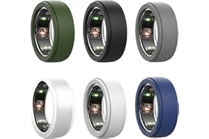 ZISEYORU 6 Pack Ring Cover for Oura Ring Gen 3/Galaxy Ring, Silicone Ring Protector for Working Out Accessories, Elastic Ring Case for Women Men (Black+Clear+Blue+Green+White+Grey, S for 6/7/8/9)