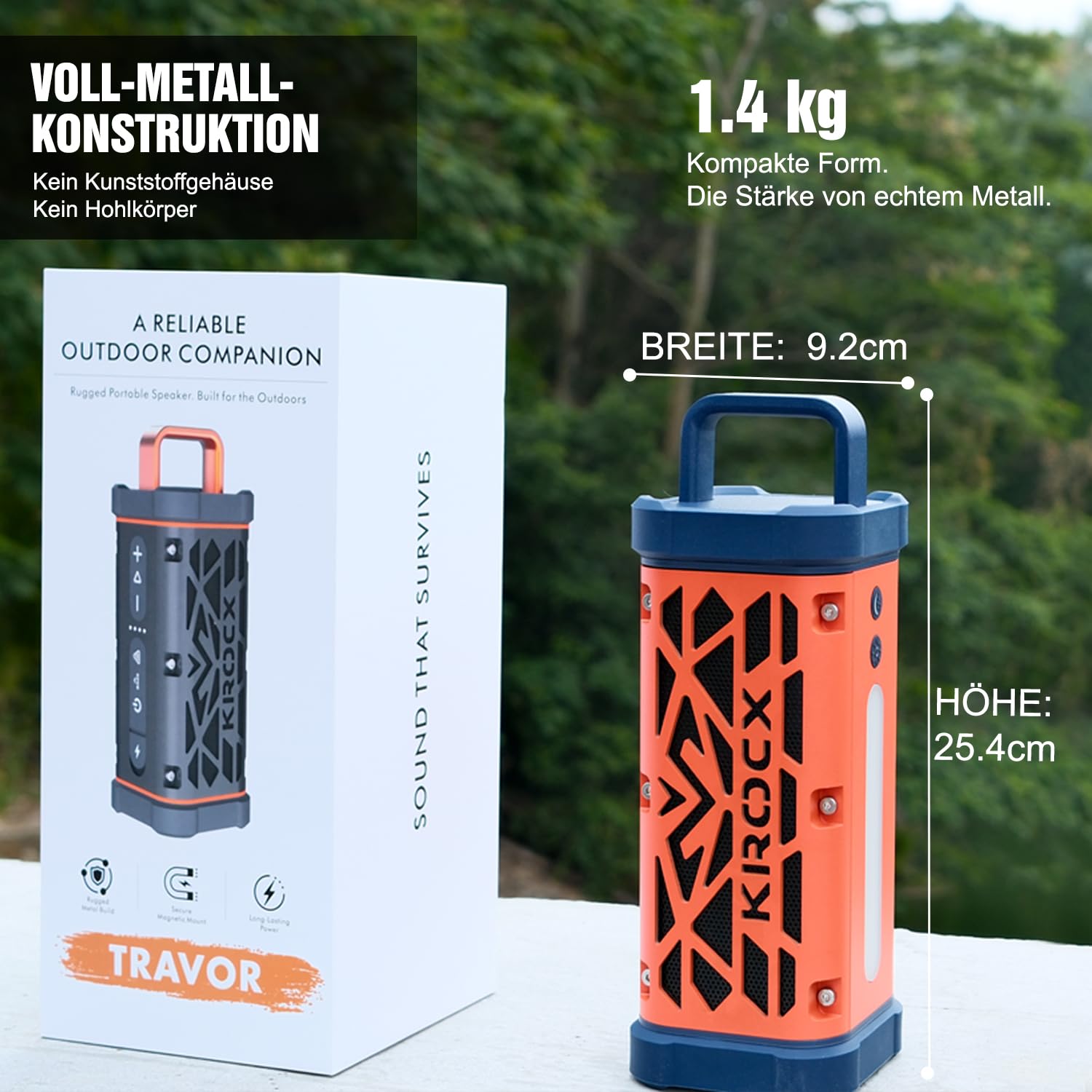 TRAVOR Magnet Bluetooth Lautsprecher aus Aluminium für Garage, Heimwerker 9