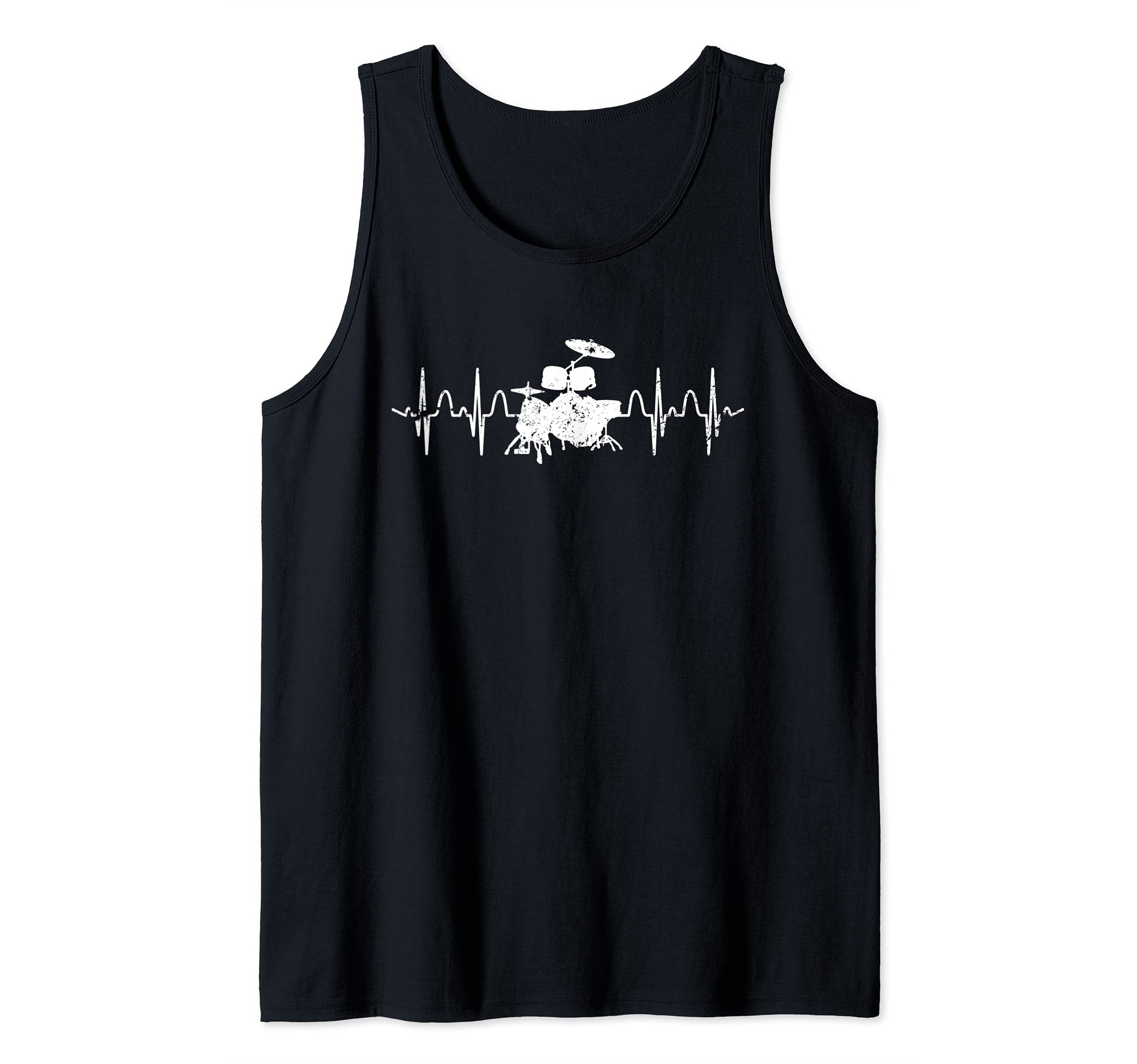 Percussion Musician Drum Set Heartbeat Drummer Drums Tank Top