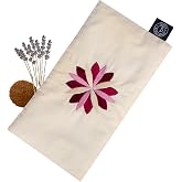 Tharie Organic Cotton Aromatherapy Eye Pillow with Flaxseed &amp; Lavender, Hot &amp; Cold Use, 23 x 13 cm