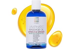 Lymphatic Massage Ginger Oil with Arnica for Manual Lymphatic Drainage, Post Surgery Recovery, Lymphedema, Lipedema, Weight L