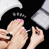 TOMICCA 120pcs Short False Toenails 12 Sizes Matte Fake Toe Tips 16mm Wide view 2