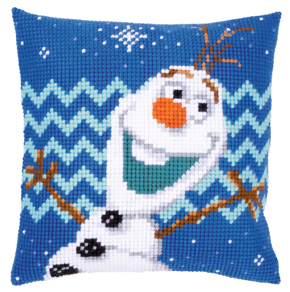 Vervaco Cross Stitch Cushion: Olaf, Acrylic, Assorted, 40 x 2 x 40 cm