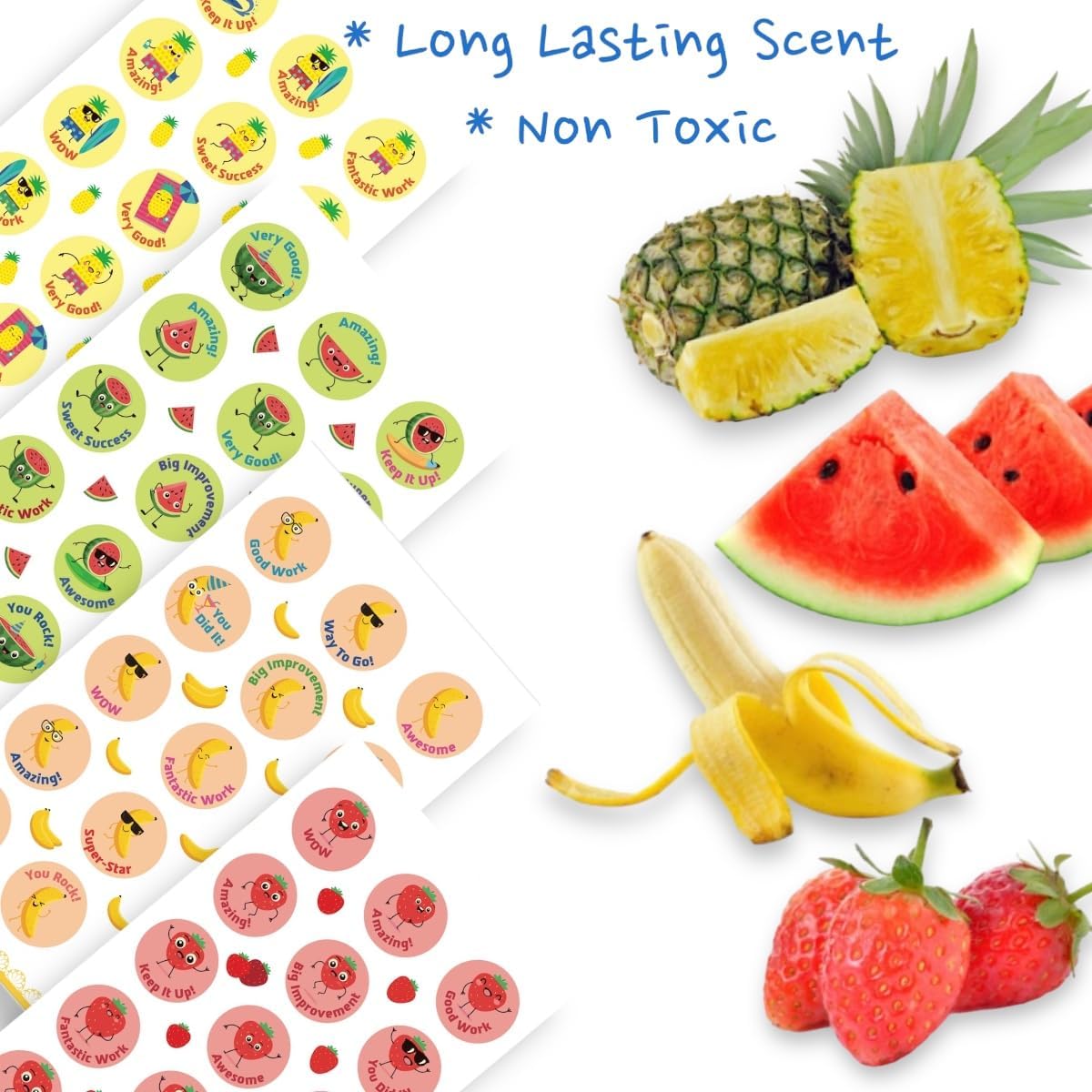 Joyful Artistry Smelly Stickers Scratch and Sniff, 24 Sheets, 12 Different scents, Motivational Reward Stickers for Kids and for Teachers (360)