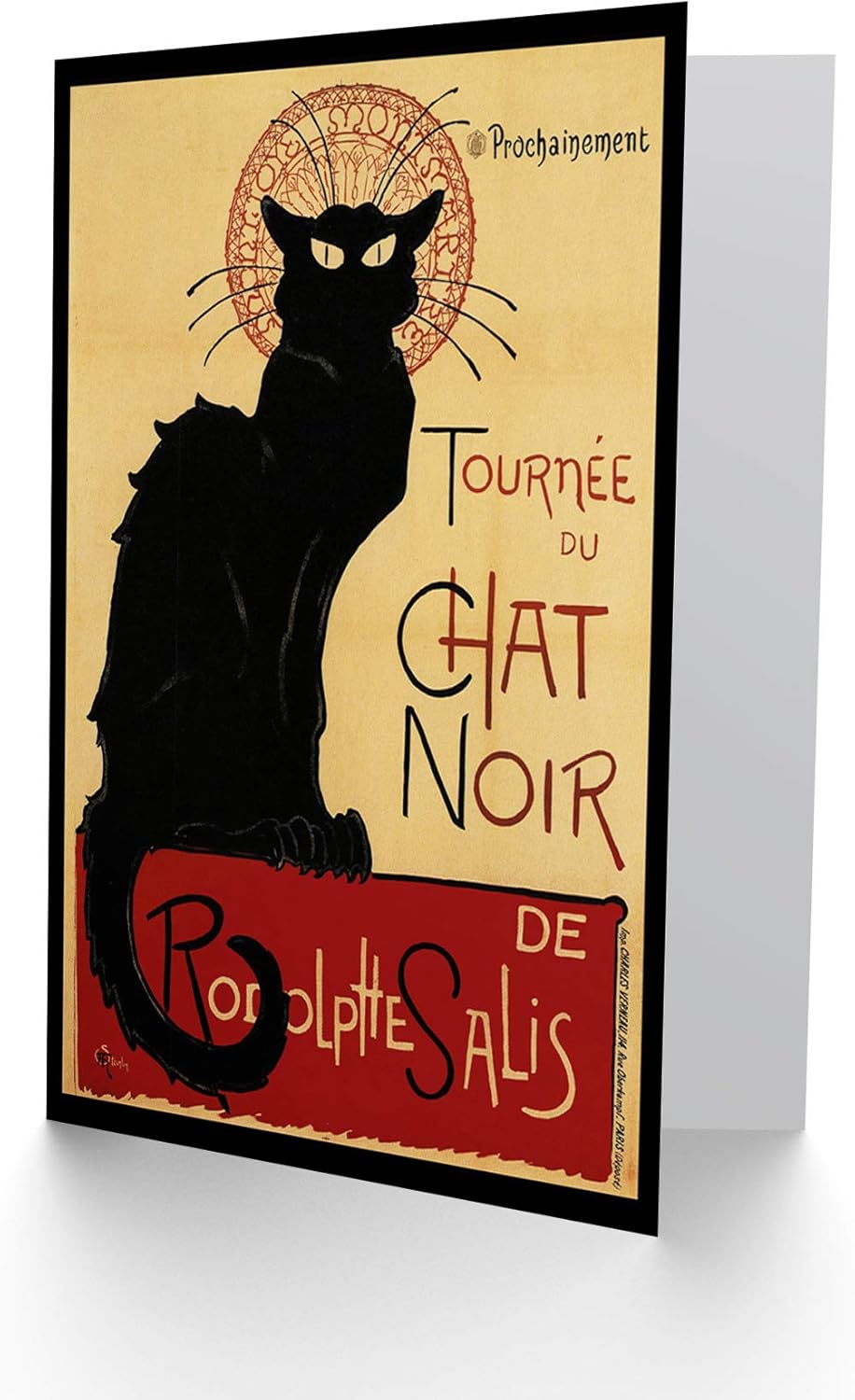 Wee Blue Coo Black Cat Chat Noir Rodolphe Paris France Birthday Sealed Greeting Card Plus Envelope Blank inside - Image 3