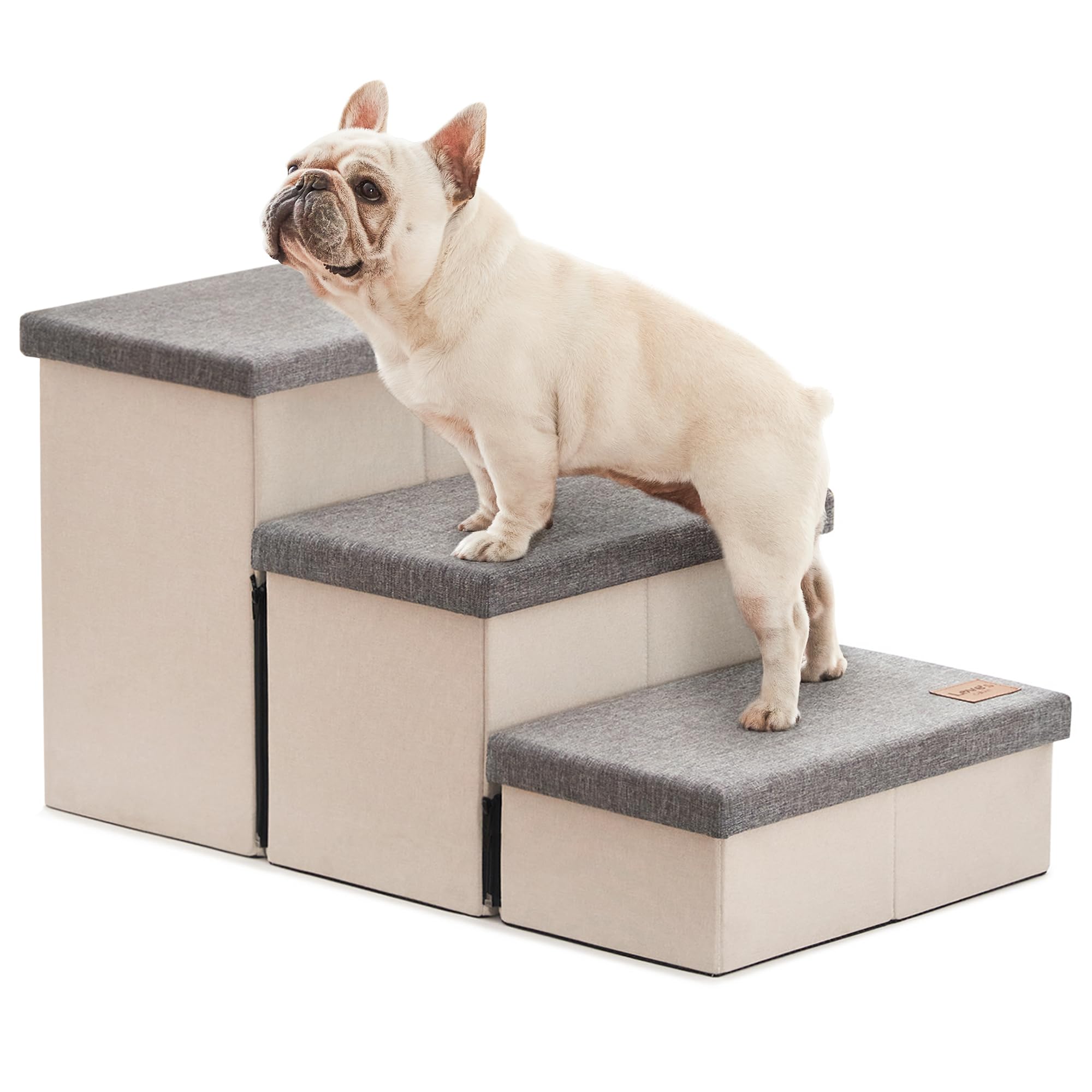 Photo 1 of *******************Missing top step**************
Love's cabin Dog Stairs for High Bed 18"H,Foldable Pet Stairs for Small Medium or Large Dogs Puppy with Storage for Bed or Couch, Cat Dog Steps Ramp with Zip up to 200 lbs(Light Grey,3 Steps no Condo)
