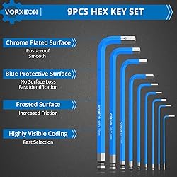 VORXEON Allen Wrench Hex Key Set 1.5mm-10mm, 9PCS