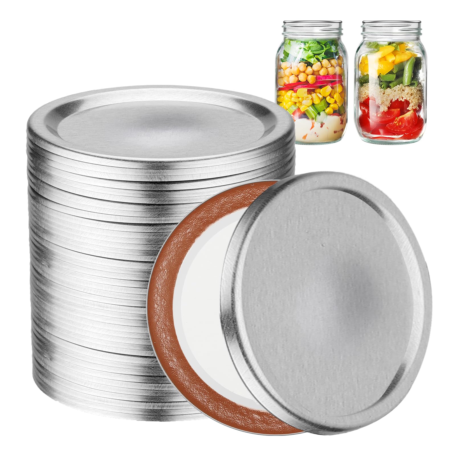 Photo 1 of 36 PCS Regular Mouth Canning Lids, Lids for Mason Jar, Split-Type