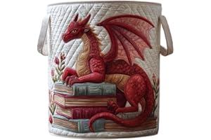 Quilted Laundry Basket, Boho Fabric Floral Animal Digital Print Storage Hamper, Organizer Bin Blankets for Nursery Bedroom La