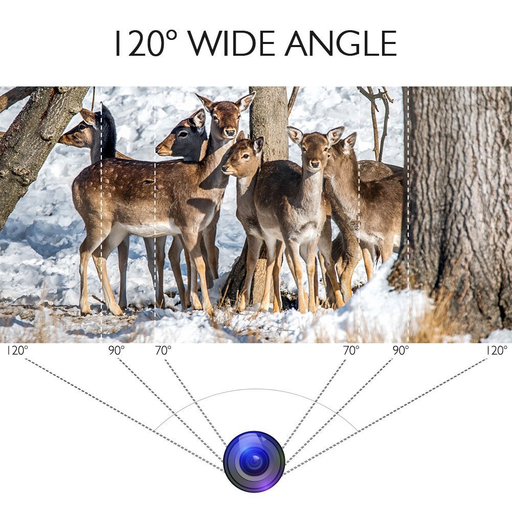 AKASO 14MP Trail Camera Night Vision 1080P Hunting Camera IP66 Waterproof Game Camera 120 Degree Wide Angle with 2.4 Inch LCD- Loop Recording