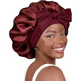 YANIBEST Adjustable Silk Bonnet for Sleeping Women Double Layer Satin Bonnet Reduce Friction Prevent Frizz Curly Hair