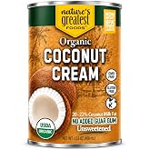 Nature's Greatest Foods Organic Coconut Cream, No Guar Gum, 13.5oz 12Pk | Canned, Unsweetened, 20-22% Coconut Milk Fat, No Sugar Added, No Carrageenan, No Sulfites