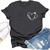Dabon Nurse Shirts for Women Nurse Day T-Shirt Nursing Stethoscope Heart Tee Tops