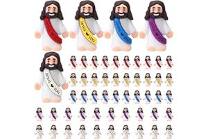 LEAFORIA 50PCS Little Jesus Figures, Jesus Loves You Mini Figurines in Bulk, 1.2 Inch Religious Easter Egg Stuffers, Sunday School Prizes, Christian Party Favors & Gift Fillers for Kids
