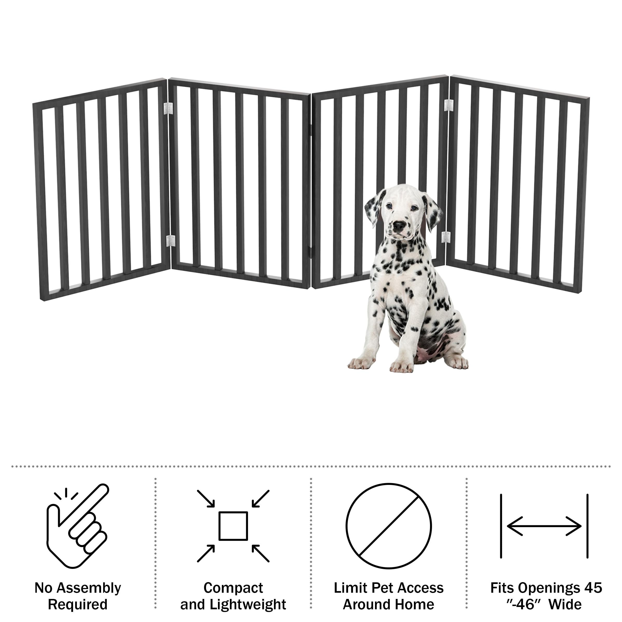 Indoor Pet Gate 4Panel Folding Dog Gate for Stairs or Doorways