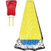 Wham-O Slip N Slide 18ft Single Wave Rider with Body Boards, Lawn Water Slides for Kids and Adults, Great for Summer Water Parties Backyard Outdoor Activities