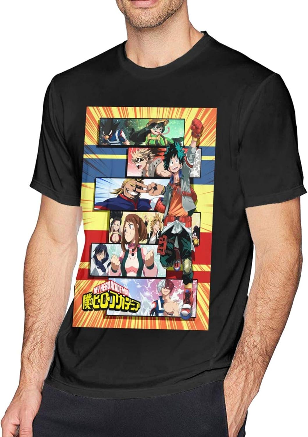 My Hero Academia Herren TShirt Kurzarmshirt Top Shirt Für Männer Black