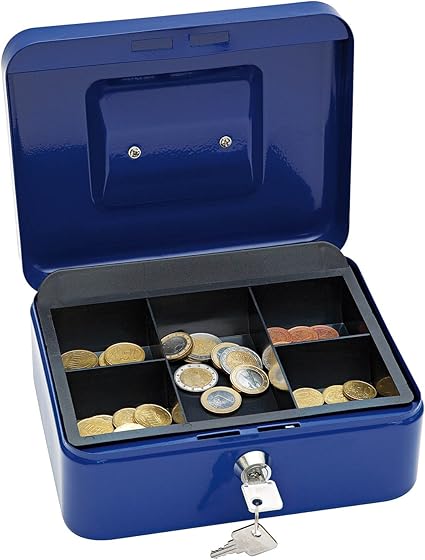 Wedo 145203X - Caja de caudales, talla 2 (20 x 16 x 9 cm), azul