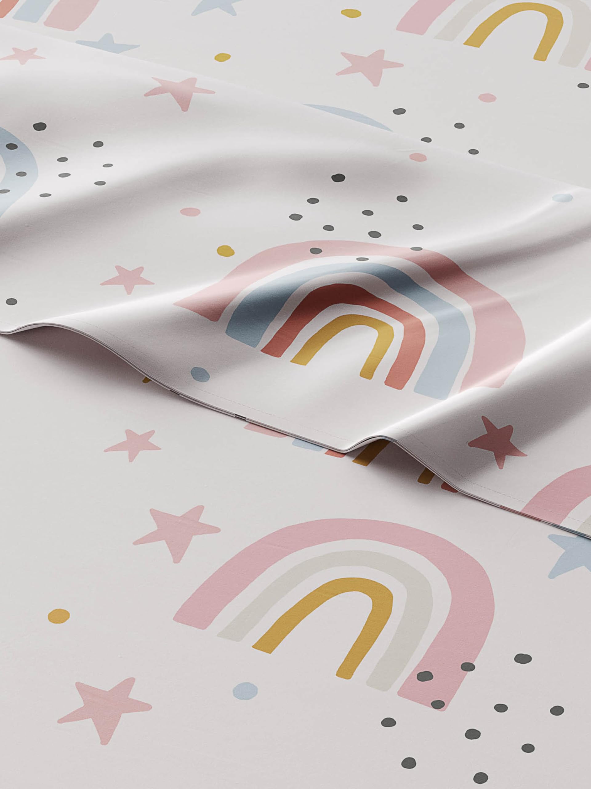Photo 1 of Kids Twin Size Rainbow Bed Sheet Kids Rainbow Sheet Set - Star Theme Bedding - Ultra-Soft, Cute & Cozy - Breathable & Machine Washable - Colorful Bed Set for Boys, Girls, Teens & Toddlers