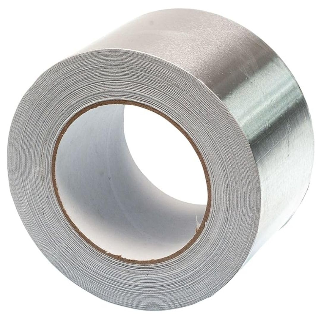 Gocableties Aluminium Foil Tape, 75mm (3") x 50m, Adhesive Insulation Tape for Insulating, HVAC Repair, Sealing Ducts, and Pipework, 1 Roll