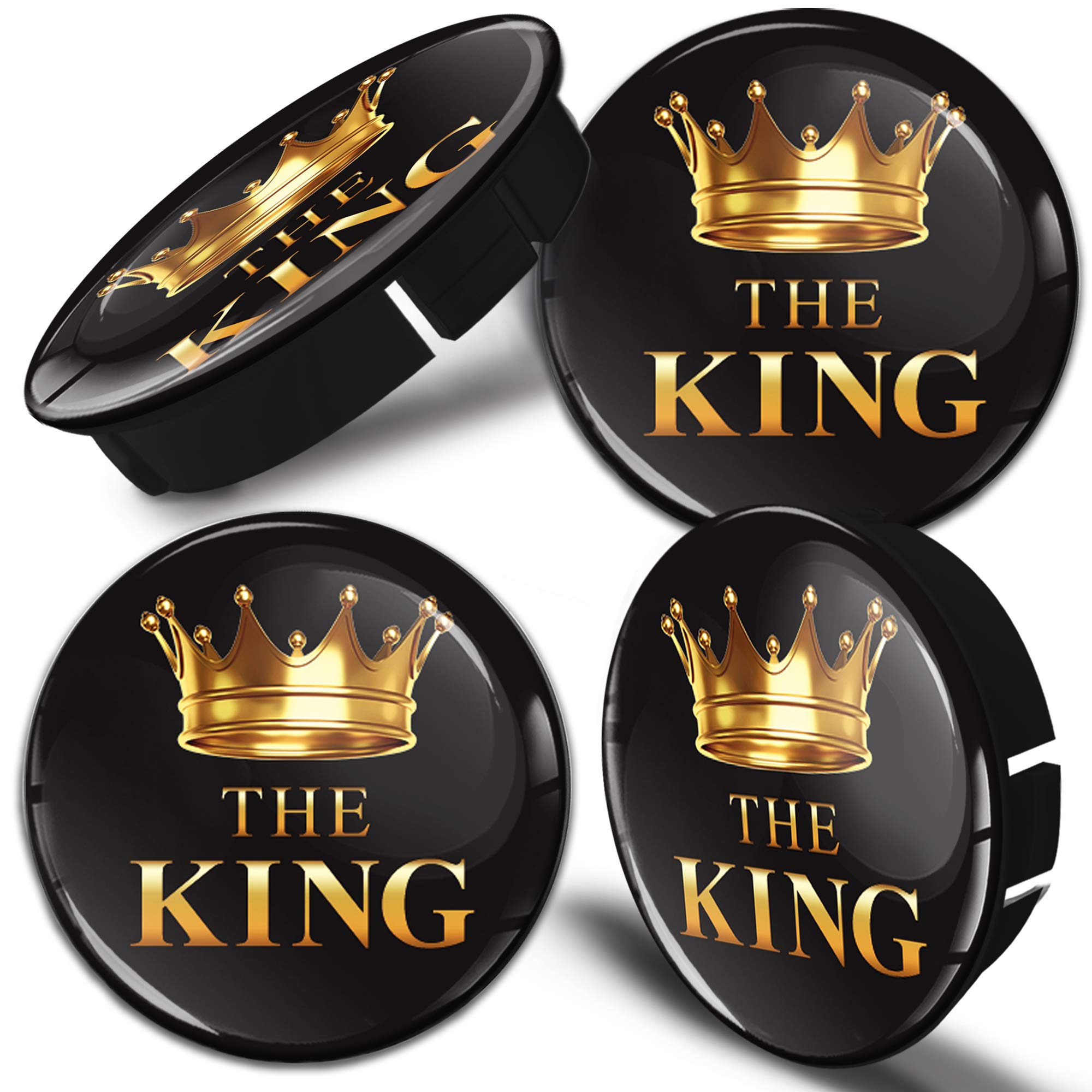 SkinoEu® 4 x 60mm 3D Gel Car Wheel Centre Universal Rims Hub Center Caps Vehicle Auto Tuning Emblem The King C 48