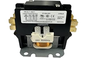HIATSU HVAC Motor Contactor 1 Pole FLA 30 Amp Coil 24VAC Air Conditioner Definite Purpose Contactor Replacement Relays, A/C, Heat Pump, Refrigeration Systems (1P 30A 24V)