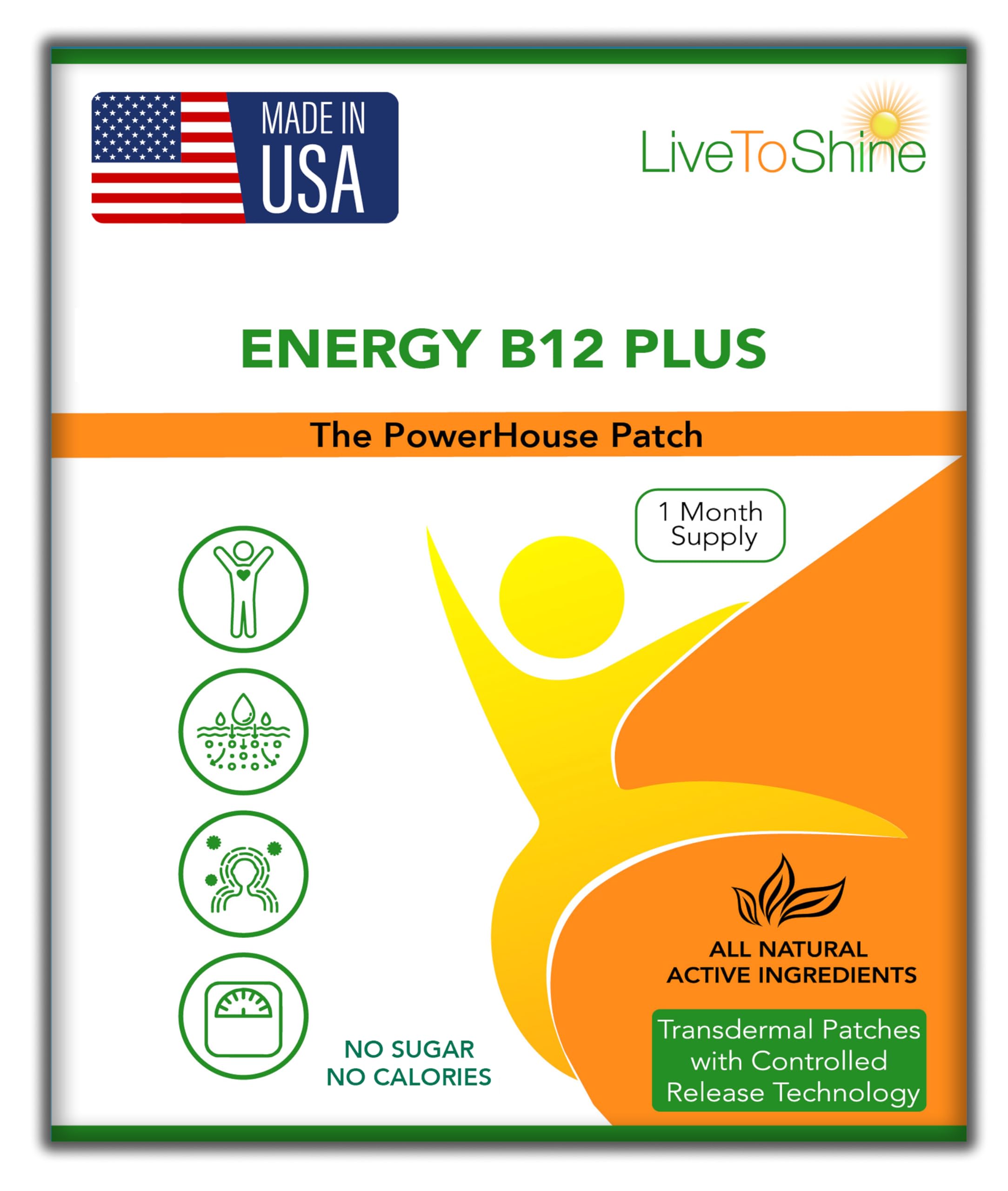 Live To Shine B12 Energy Plus Topical Patch