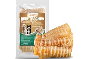 6 Inch Beef Trachea Dog Chews (6 pcs - 8 oz) - Trachea Dog Treats,Digestible and Safe Chews for Dogs - Natural High Protein f