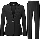 Women's 2 Piece Suit One Button Dressy Blazer Pants Suit Set Business Casual Outfits