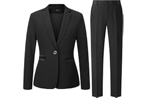 KULSTYL Women's 2 Piece Suit One Button Dressy Blazer Pants Suit Set Business Casual Outfits