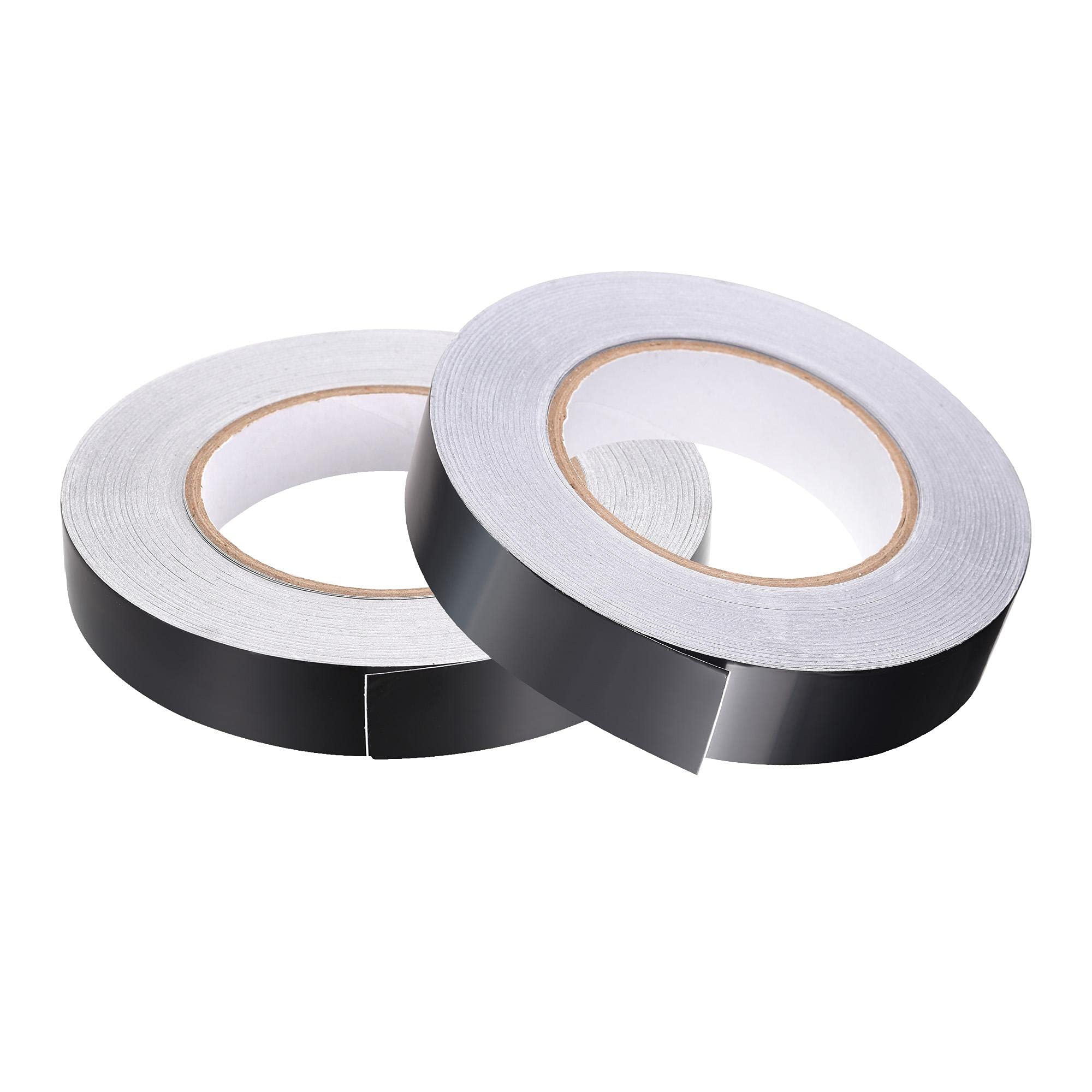 sourcing map Aluminum Foil Tape Black Matte Tape Non Reflective 20mmx50m/164ft for HVAC, Sealing, Patching Hot and Blocking Light 2pcs