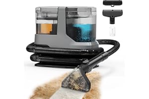 HSRIES Portable Carpet & Upholstery Cleaner, 18Kpa Power Suction Spot Cleaner Machine for Deep Pet Stain Remover, Carpet, Area Rugs, Couches, Stairs, Cars, Includes Tools & Self-Cleaning, Grey