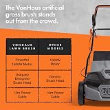 VonHaus Artificial Grass Brush 1800W Electric Lawn Sweeper 45L 380mm view 6