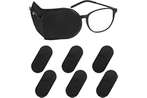 Ouligay 6pcs Glasses Eye Patch Black Eye Patch Reusable Lazy Eye Patch Adult Medical Eye Patches for Adults to Treat Lazy Eye Amblyopia Strabismus