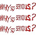 TOMALL 3pcs Why So Serious Vinyl Reflective Stickers for Car Funny Halloween Theme Decorations Waterproof Self-Adhesive Decal for Truck Motorcycle Window Bumper Wall Laptop (Red)