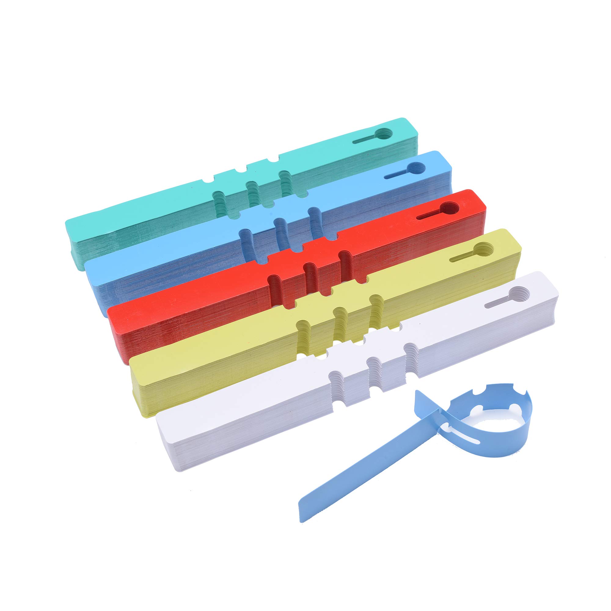 MgTech 500 Pcs Wrap Around Adjustable Plant Tree Hanging Tags, Plastic Nursery Garden Waterproof Labels, Large Writing Surface (20x2cm, 5 Colors)