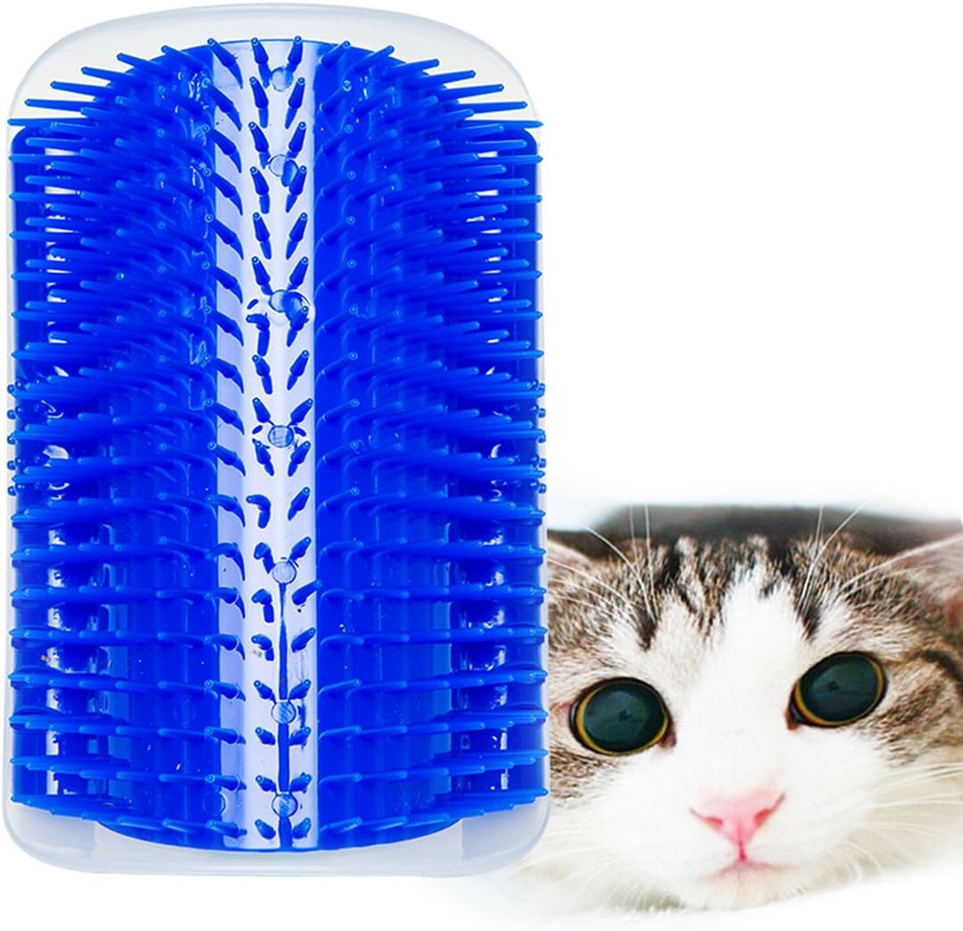 Jiele Cat Brush Kitten Massaging Scratching Scratcher Pet Self Groomer Hair Removal Brush Catnip Massage Grooming Bristles Wall Corner Comb