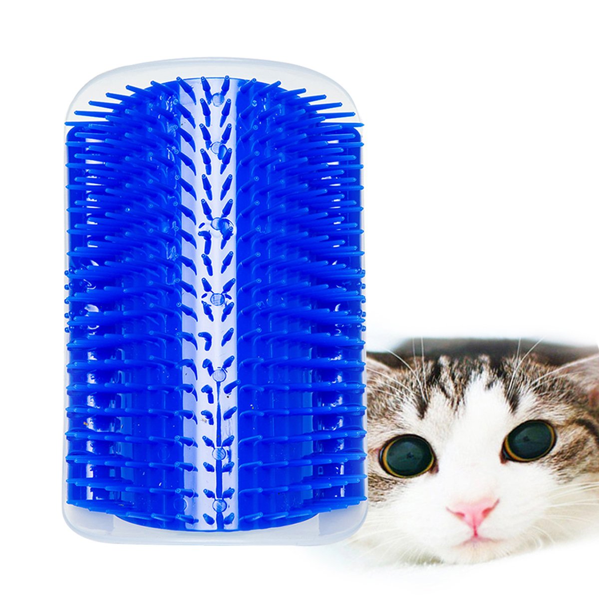 Jiele Cat Brush Kitten Massaging Scratching Scratcher Pet Self Groomer Hair Removal Brush Catnip Massage Grooming Bristles Wall Corner Comb