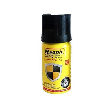 4 Stk. Rsonic Pfefferspray K.O. Abwehrspray, Anti Dog, Selbstschutz 40 ml Höhe : 9 cm Ø : 3,5 cm