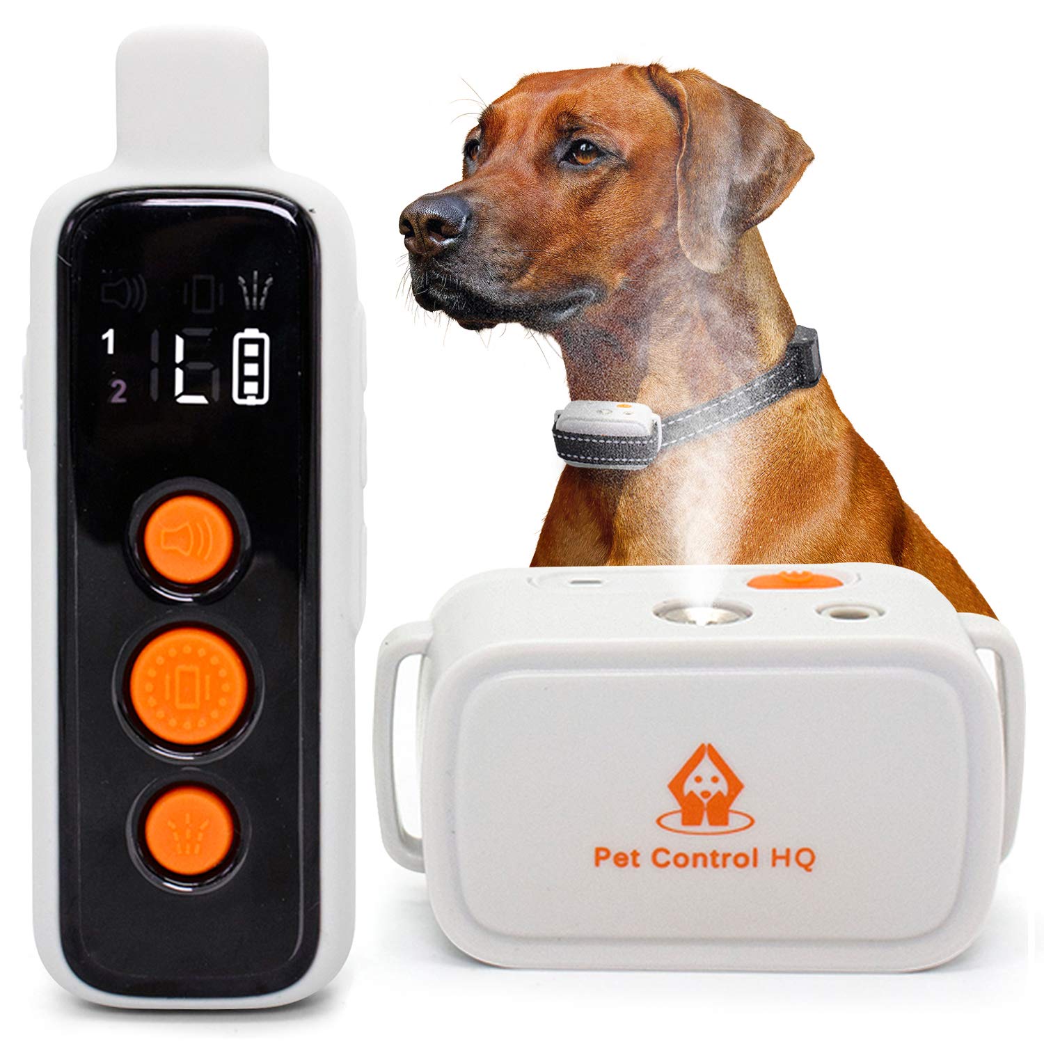 Dog Bark Collar Training w/ Remote - Citronella Non-Shock Anti Barking Control & Deterrent Spray (Sm