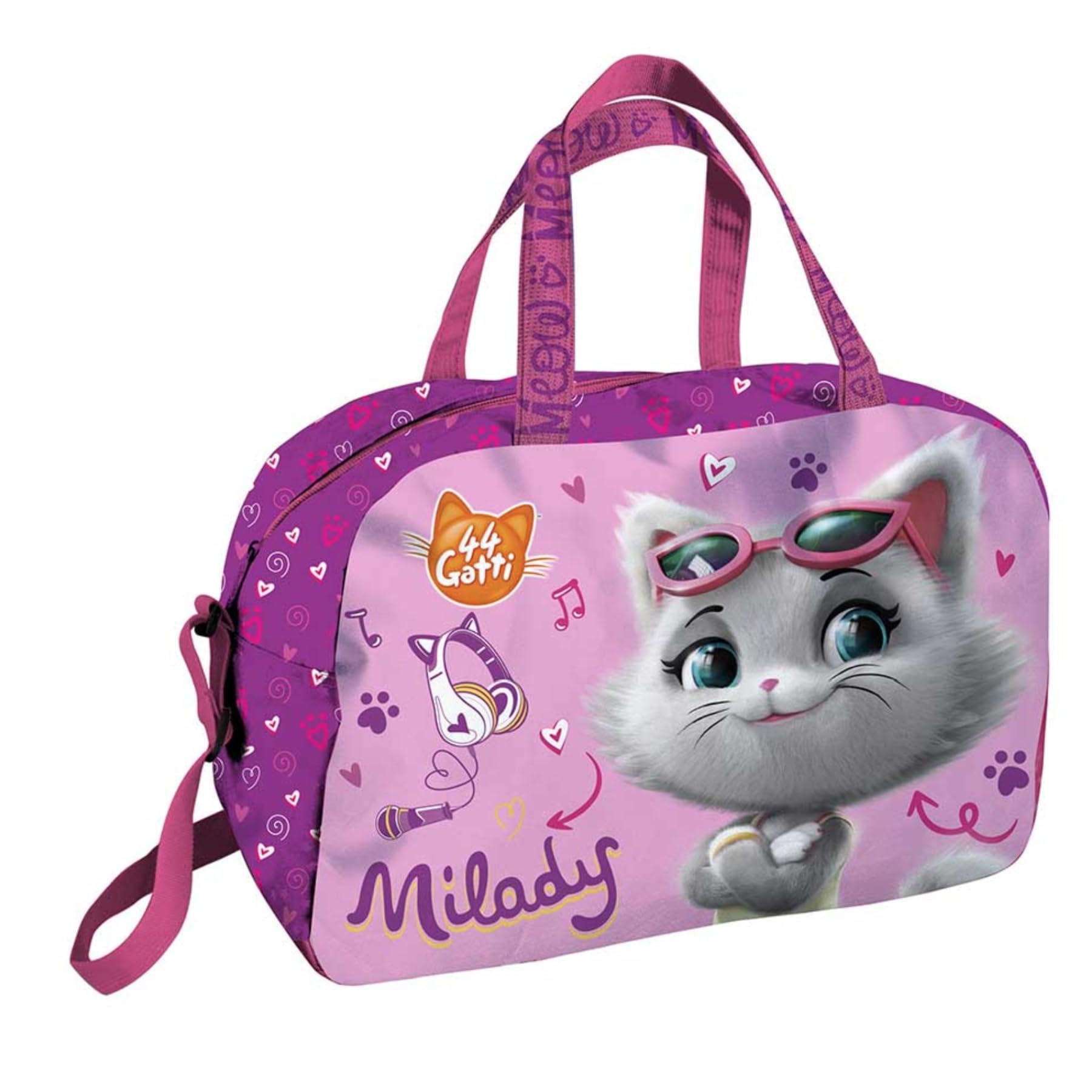 44 Gatti Borsone Dim. Palestra Viaggio Tempo Libero 44 Cat Bag 40 x 26 x 21 cm Gym Pink One Size